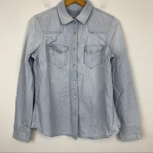 📽 Gap Women’s Denim Striped Jacket Size Large